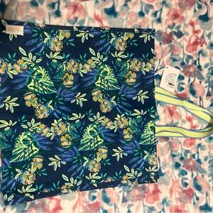 Lilly Pulitzer Tropical Floral Tote with Blue and Yellow